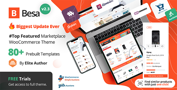 Besa v1.0.3 - Elementor Marketplace WooCommerce Theme