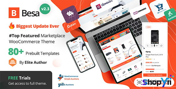 Besa v1.3.1 - Elementor Marketplace WooCommerce Theme