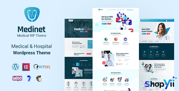 Medinet v2.0.1 - Medical and Health WordPress Theme +RTL