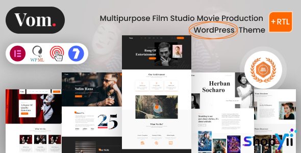 Vome v1.0.6 - Multipurpose Film Studio Movie Production WordPress Theme