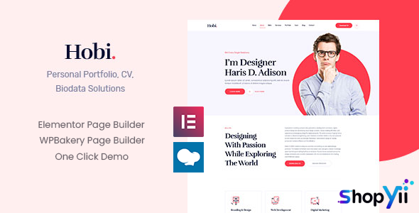 Hobi v1.0.7 - Personal Portfolio WordPress Theme