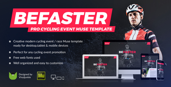 BeFaster v1.0 - Pro Cycling Mountain Bike Event / Race / Competition Muse Template