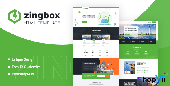 Zingbox v1.0 - Wind & Solar Energy HTML Template