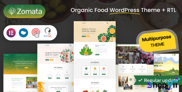 Zomata v1.0.8 - Organic Food WordPress Theme + RTL