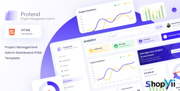 Protend v1.0 - Project Management Admin Dashboard HTML Template