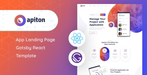 Apiton v1.0 - Gatsby React App Landing Page Template