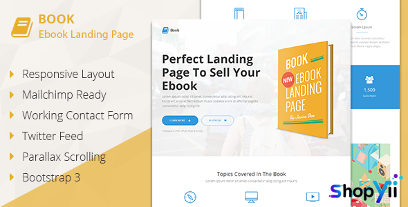 Book - Responsive Ebook Landing Page