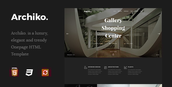 Archiko v1.0 - Architecture Onepage HTML Template
