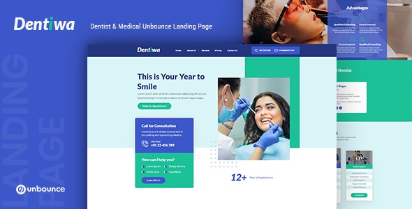 Dentiwa v1.0 - Dentist & Medical Unbounce Landing Page Template
