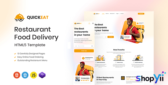 Quickeat - Restaurant & Food Delivery Template