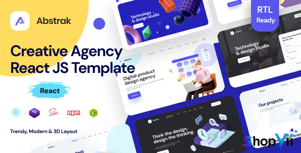 Abstrak v1.1.0 - React Agency and React Template + RTL