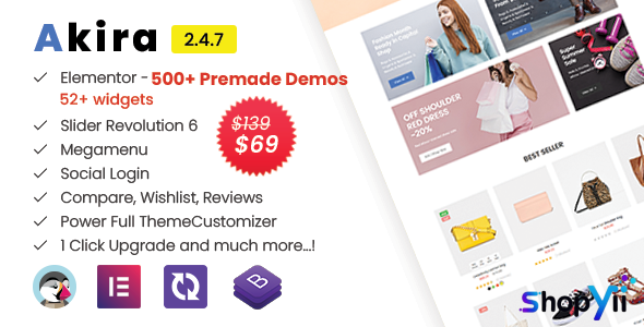 Akira Elementor v2.4.0 - Multipurpose Prestashop 1.7 Theme