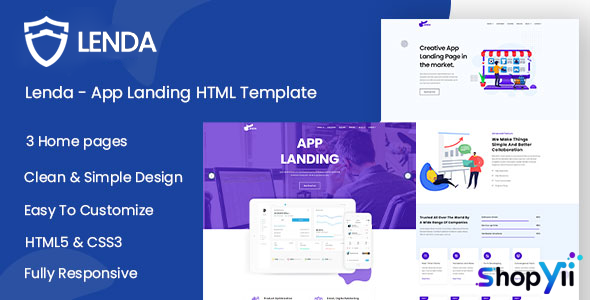 Lenda - App Landing HTML Template