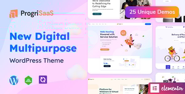 ProgriSaaS v1.0 - Creative Landing Page WordPress Theme