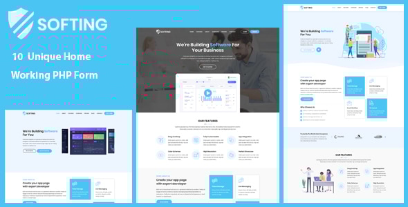Softing v1.7 - Software Landing Page