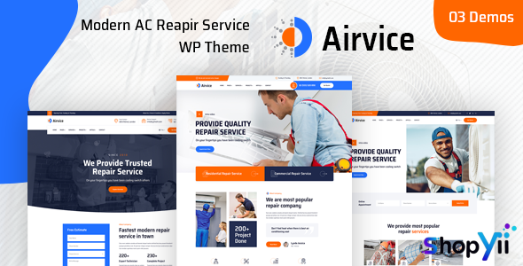 Airvice v1.1.6 - AC Repair Services WordPress Theme