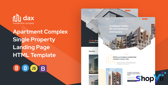 DAX - Apartment Complex Landing Page HTML Template