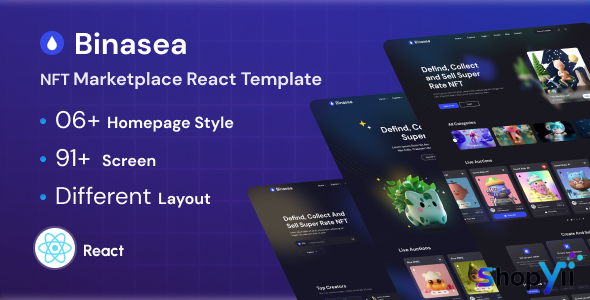 Binasea - NFT Marketplace React Template