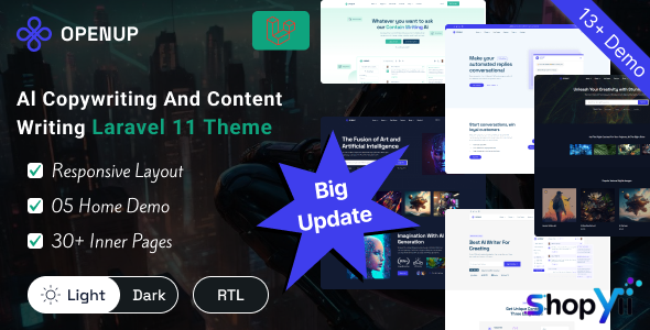 Openup - AI Writer and AI Application Laravel 11 Template