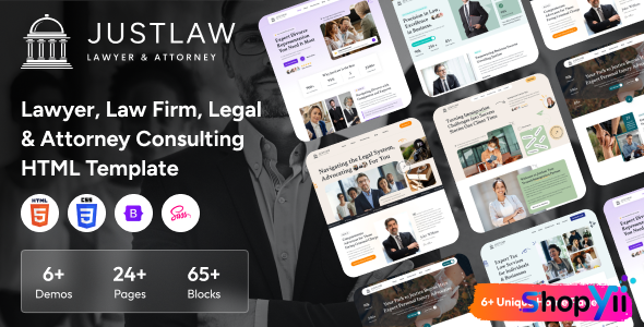 Justlaw - Lawyer, Law firm, Legal & Attorney Consulting HTML Template