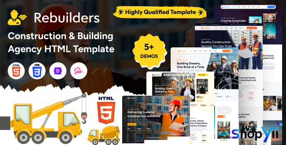 Rebuilders - Construction & Building Agency HTML Template