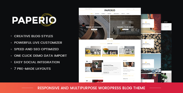 Paperio v2.0 - Responsive and Multipurpose Blog Theme