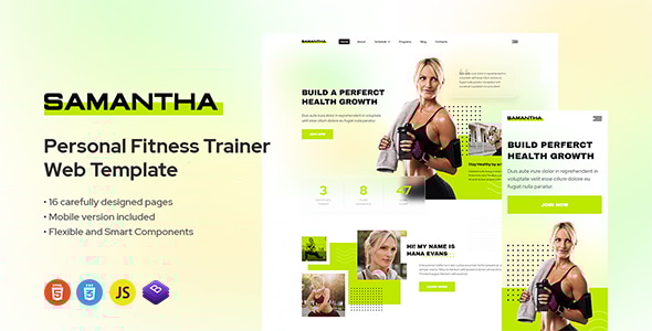 Samantha - Personal Trainer & Fitness Gym Template