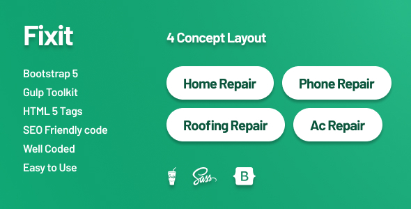 Fixit v1.0.4 - Phone, Computer Repair Shop Website Template