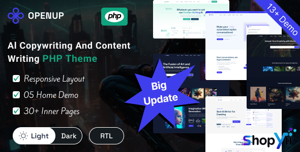 Openup v1.0 - AI Writer and AI Application PHP Template