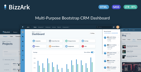 BizzArk v1.0 - Multi-Purpose Business CRM Saas Admin