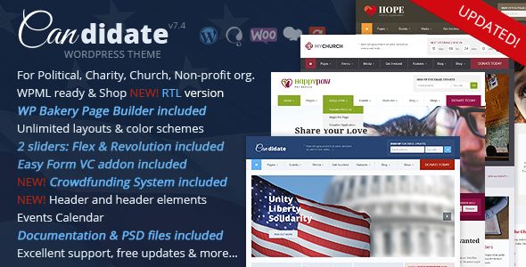 Candidate v6.7 - Political/Nonprofit WordPress Theme