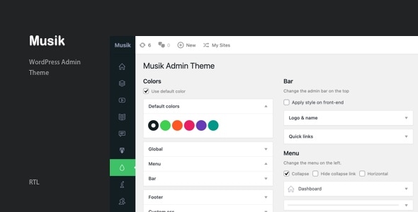 Musik v1.1.1 - WordPress Admin Theme