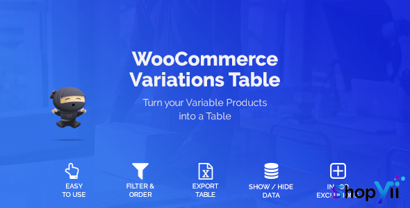 WooCommerce Variations Table v1.2.10