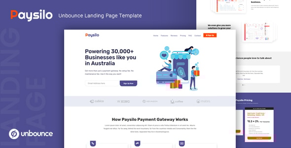 Paysilo v1.0 - Responsive Unbounce Landing Page Template
