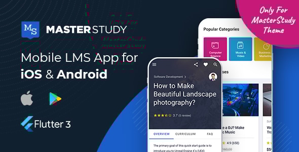 MasterStudy LMS Mobile App v1.0 - Flutter iOS & Android