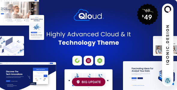 Qloud v1.8 - Cloud Computing, Apps & Server WordPress Theme