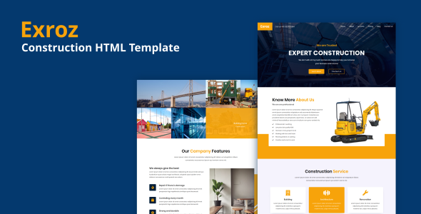 Exroz v1.0 - Construction HTML Template