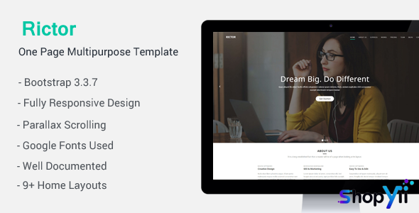 Rictor v1.0 - Responsive One Page Multipurpose Template