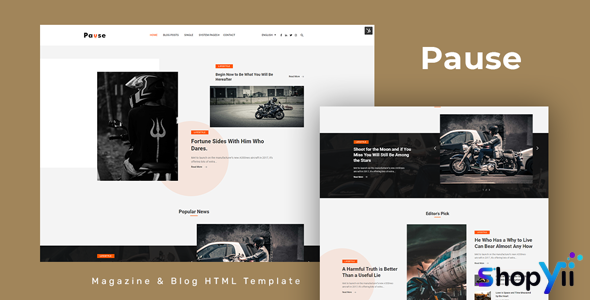 Pause v1.0 - Blog and Magazine HTML Template