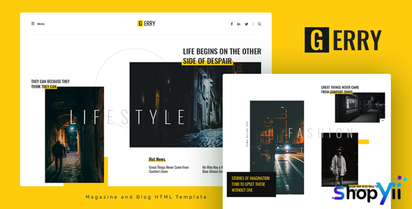 Gerry v1.0 - Blog and Magazine HTML Template