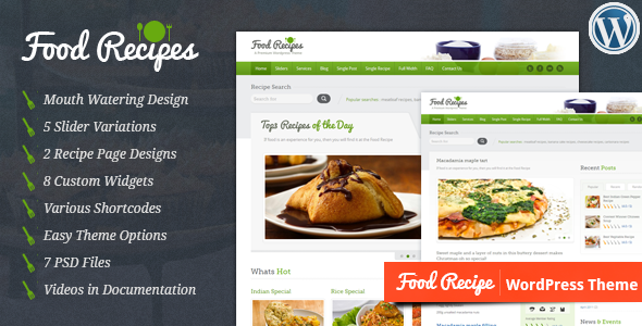 Food Recipes v4.0.3 - Themeforest WordPress Theme