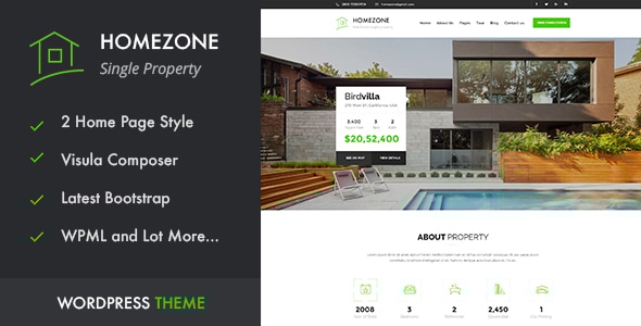 HOME ZONE v1.6 - Single Property Real Estate WordPress Theme