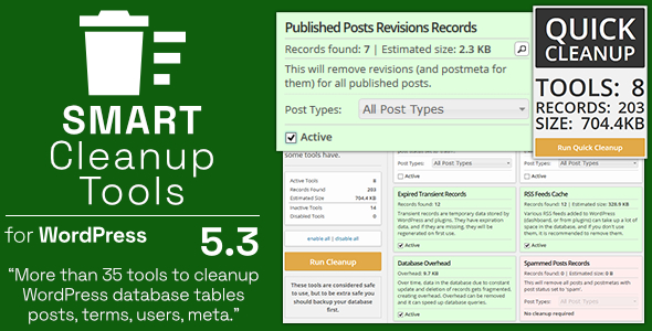 Smart Cleanup Tools v4.9 - Plugin for WordPress