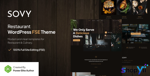 Sovy v1.0.0 – Restaurant FSE WordPress Theme