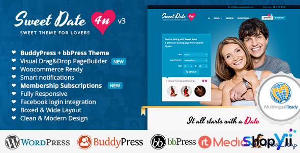 Sweet Date v3.7.3 - More than a WordPress Dating Theme