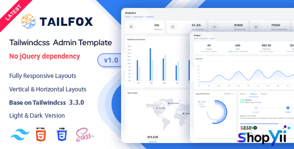 Tailfox - Tailwind CSS Admin Dashboard Template
