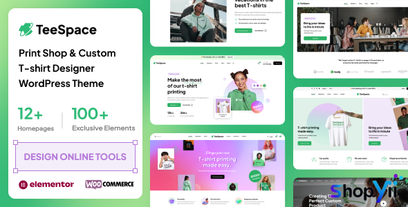 TeeSpace v1.0.3 - Print Custom T-shirt Designer WordPress theme
