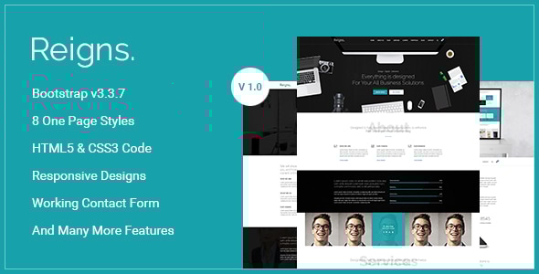 Reigns v1.0 - Professional One Page HTML5 Templates