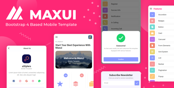 Maxui v1.0 - Bootstrap 4 Based Mobile Template