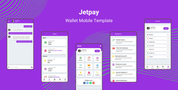 Jetpay v1.0 - Wallet Mobile Template